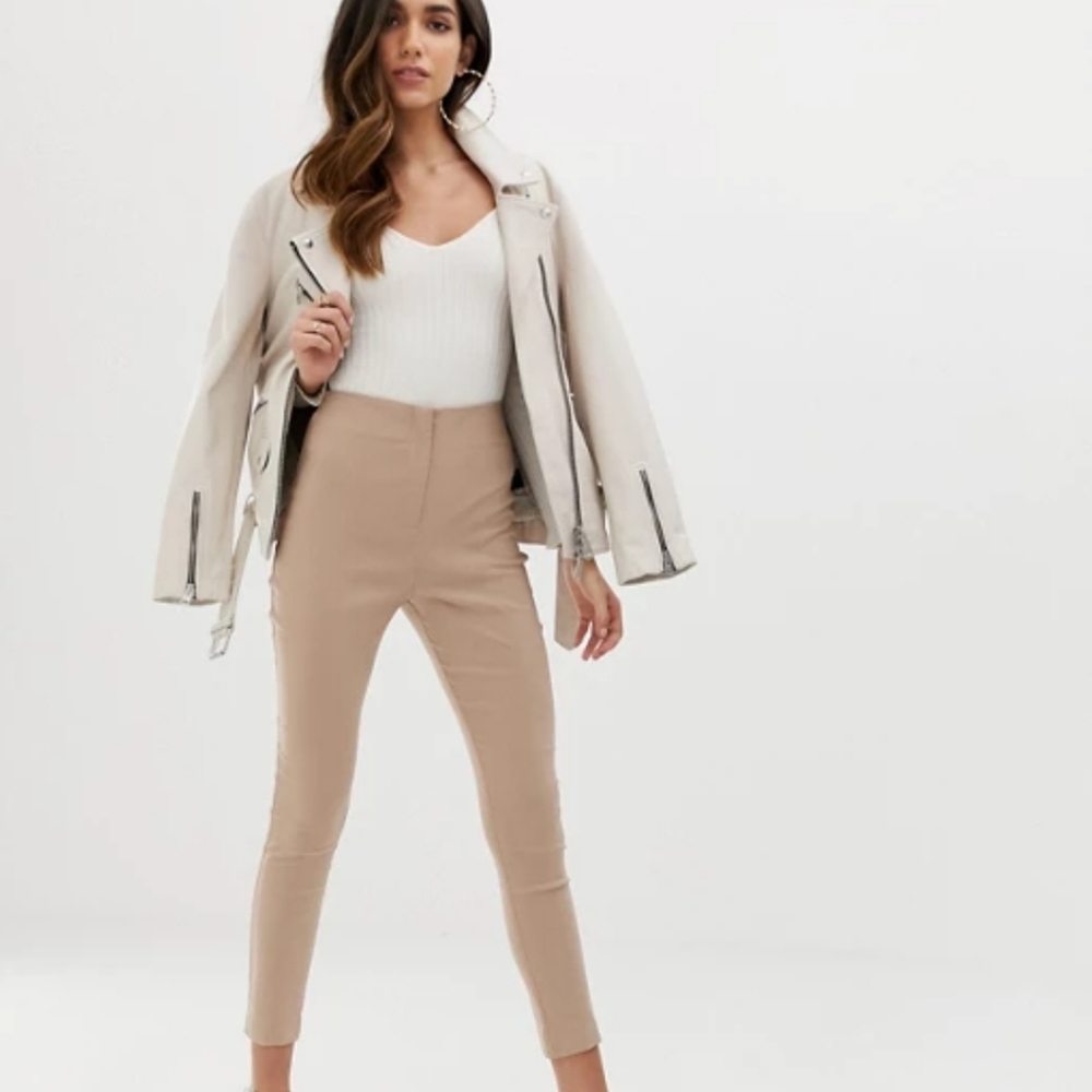 Asos high waisted skinny pants Beige Size 6